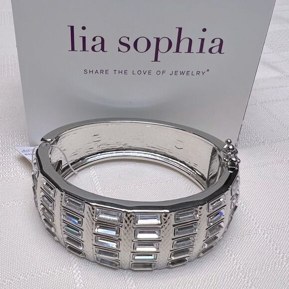 Lia Sophia On The Town Hinged Bangle Bracelet NWT🏷 - Picture 1 of 10